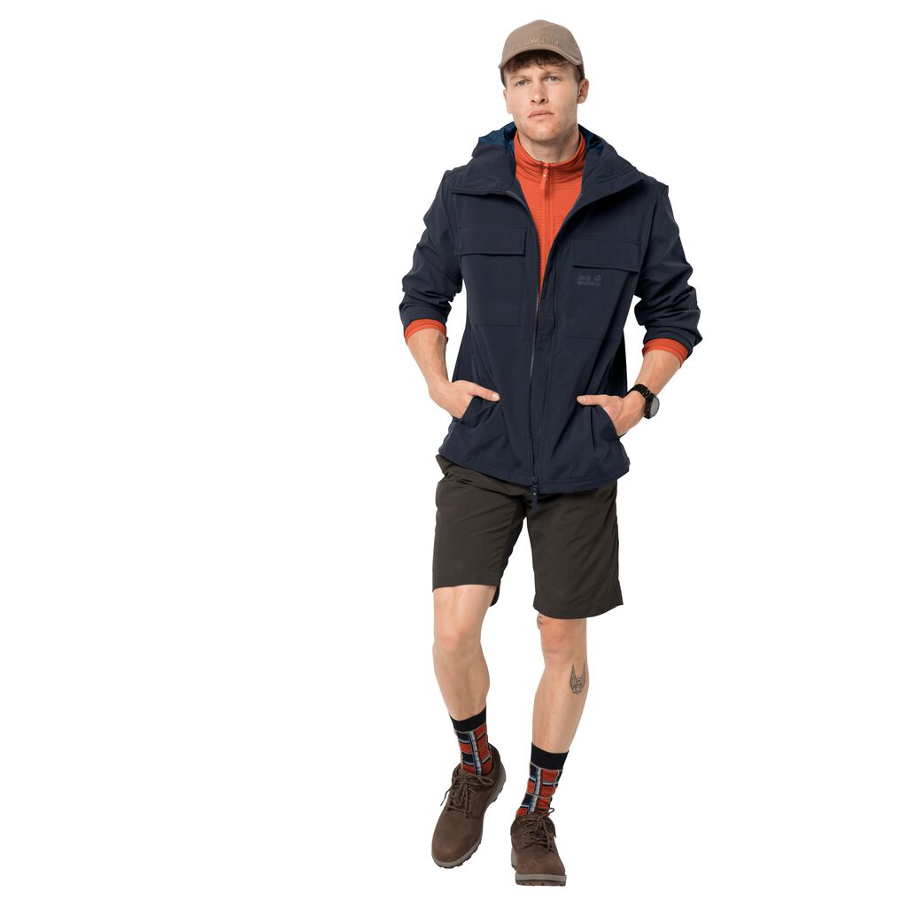 Jack Wolfskin SUMMER STORM Férfi Őszi Kabát Kék - PILMRV-081